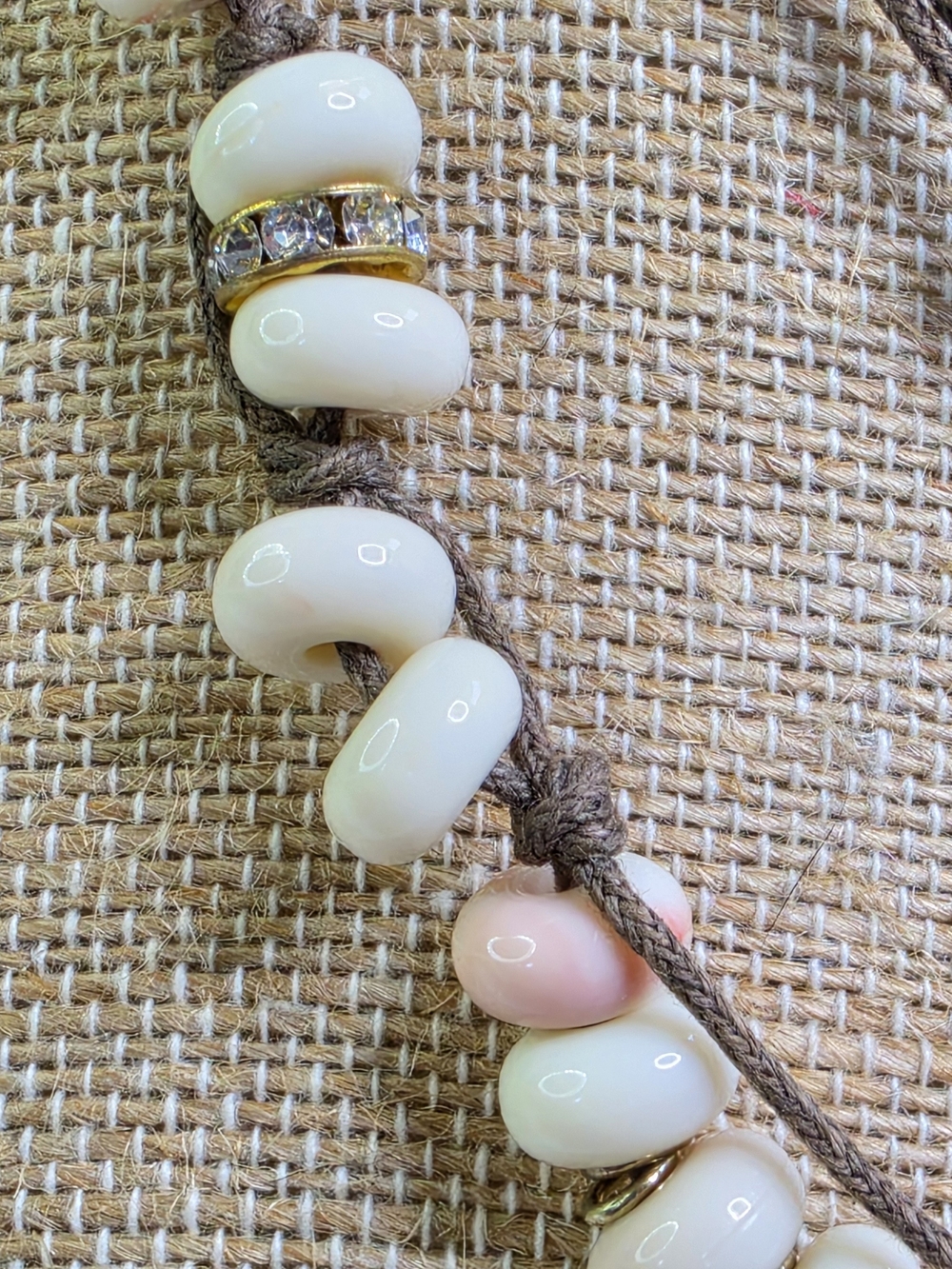 J. Crew Shell Bead Brown Cord Necklace - Picture 3 of 10